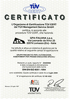 GPA_TUV_ISO 9001 certificato 1997-2000